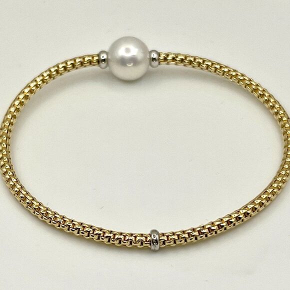 Phillip Gavriel 14K GOLD POPCORN STRETCH PEARL BRACELET - Picture 9 of 9